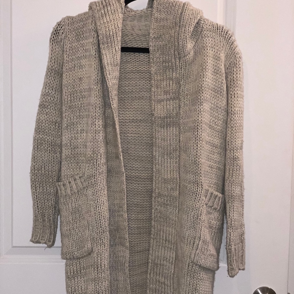 Long knit cardigan